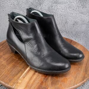 DANSKO Womens BONITA BOOTS Size 9.5 EU 40 Black Cutout Ankle Zipper Leather EUC